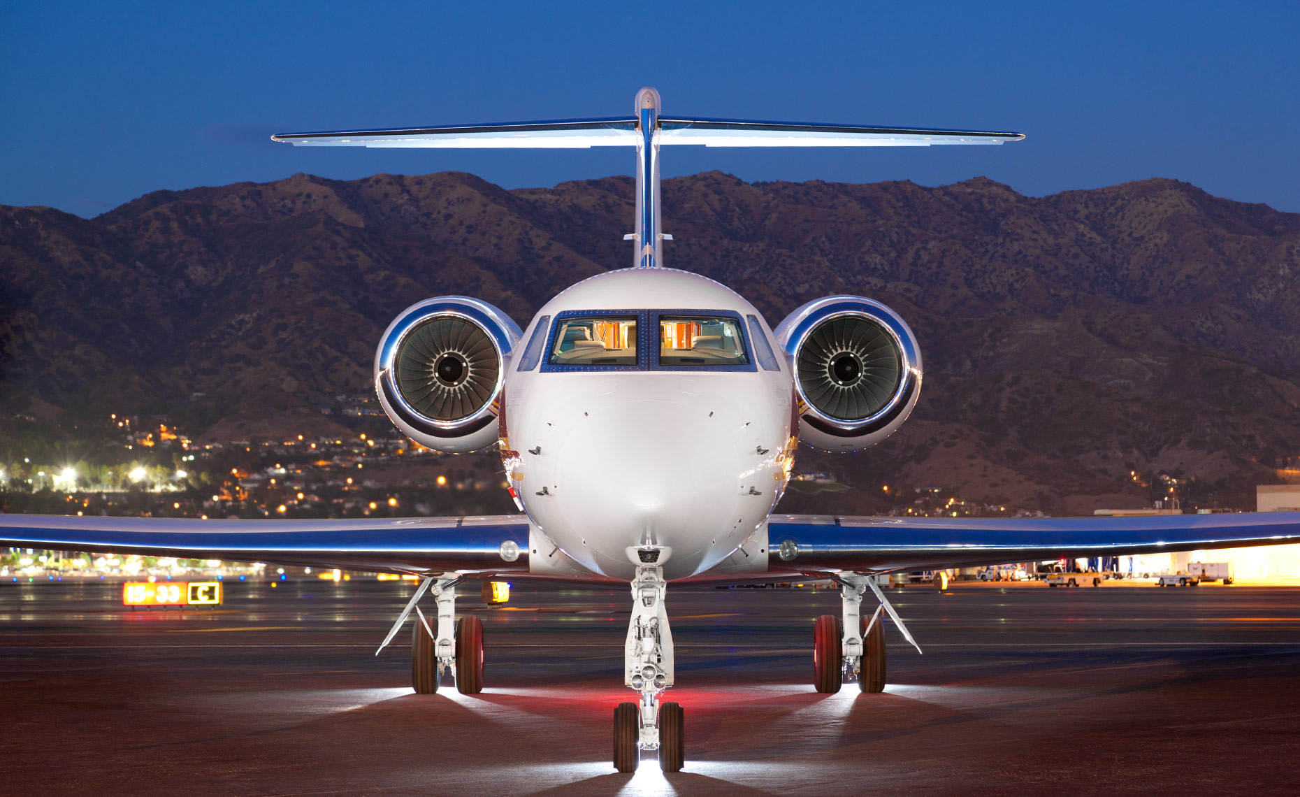 Gulfstream Private Business Jet at Burbank Airport
